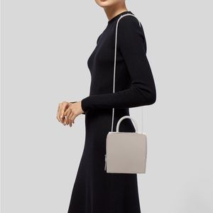 Grey Leather Building Block Box Bag